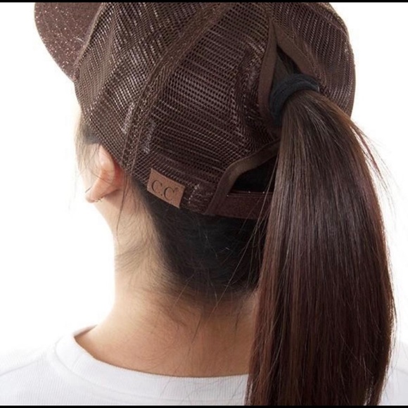 Women Ponytail Baseball Cap Sequin - Picture 2 of 3